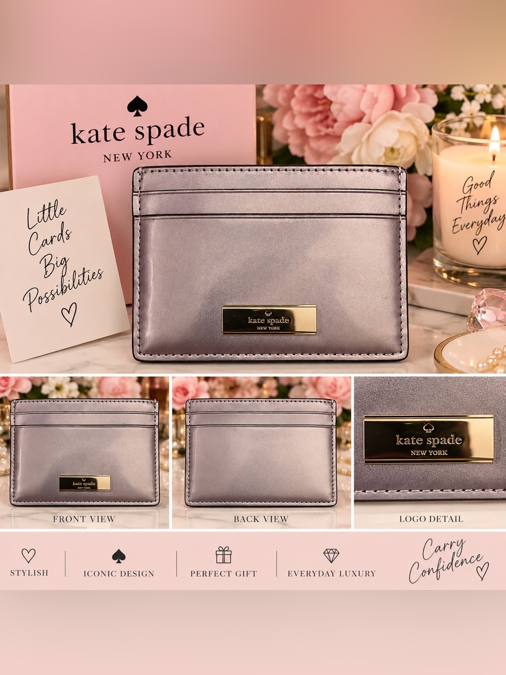 kate spade Metallic Mauve Card & Key Holder